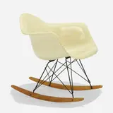 RAR by Charles and Ray Eames, 1950, molded fiberglass with rope edge, birch, zinc-plated steel, sold Feb 2020