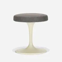 Tulip stool by Eero Saarinen, 1958, enameled aluminum, vinyl, sold Feb 2020