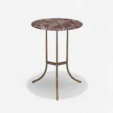 occasional table by Cedric Hartman, c. 1970, marble, brass, sold Feb 2020