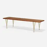 Hugh Acton, bench, 1954, walnut, brass