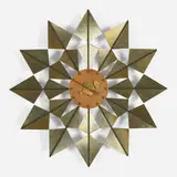 Flock of Butterflies clock, model 2226 by George Nelson & Associates, 1955, brass, walnut, enameled steel, sold Feb 2020