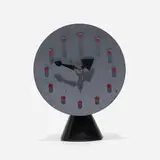 early table clock, model 4762 by George Nelson & Associates, 1951, lacquered wood, enameled aluminum, sold Feb 2020
