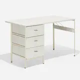 Steelframe desk, model 4173 by George Nelson & Associates, 1950, enameled steel, laminate, birch, lacquered wood, aluminum, sold Feb 2020