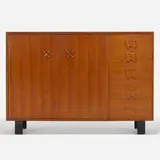 cabinet, model 4937 by George Nelson & Associates, 1946, walnut, matte chrome-plated brass, sold Feb 2020