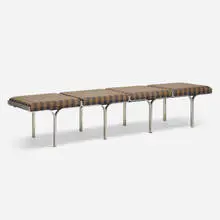 John Behringer, Link Bench, model 656, 1961, aluminum, upholstery