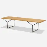 Harry Bertoia, slat bench, ash, enameled steel