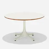coffee table, model 5452 by George Nelson & Associates, 1954, enameled aluminum, laminate over plywood, sold Feb 2020