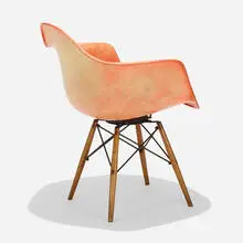 PAW by Charles and Ray Eames, 1951, molded fiberglass with rope edge, birch, enameled steel, rubber, sold Feb 2020