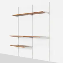 George Nelson & Associates, CSS (Comprehensive Storage System), 1959, walnut, aluminum