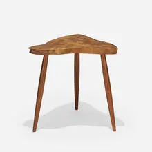 Wepman occasional table by Mira Nakashima, 2001, walnut burl, walnut, sold Feb 2020