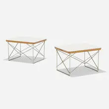 LTRs, pair by Charles and Ray Eames, ash plywood, chrome-plated steel, sold Feb 2020