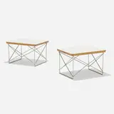 LTRs, pair by Charles and Ray Eames, ash plywood, chrome-plated steel, sold Feb 2020