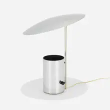 Half Nelson table lamp by George Nelson & Associates, aluminum, plastic, sold Feb 2020