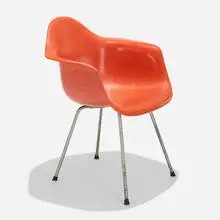 Charles and Ray Eames, DAX, 1950, molded fiberglass with rope edge, zinc-plated steel, rubber