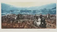 Untitled by Karolina Larusdottir, 1944-2019) 'Changing Sides' etching with aquatint printed in colours, sold Jan 2021