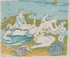 Claudia Williams, Untitled, Claudia Williams (b.1933) Beach lithograph printed in colours