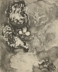Marc Chagall, Untitled, from Jean de la Fontaine (Cramer 22) etching with aquatint