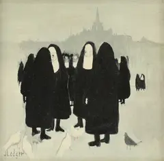 Janet Ledger, Untitled, the first signed l.l.; the second signed and dated '82 l.l. oil on board 15 x 15cm (2) .