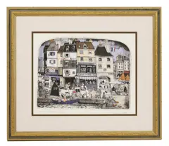 Untitled by Graham Clarke, Graham Clarke (b.1941) 'Visage de Cabillaud' hand-coloured etching with shaped top, sold Jan 2021