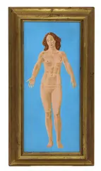 Francis Plummer, Untitled, Francis Plummer (1930-2019) Standing nude egg tempera on panel 46.5 x 21cm .