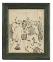 Victor Hammond, Untitled, charcoal and watercolour 29 x 23cm .