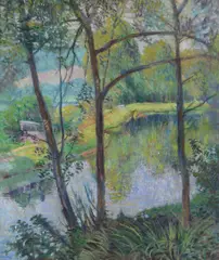 The River Bend by Rinaldo Cuneo, oil on board, sold Apr 2006