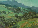 Rolling California Foothills by Granville Redmond, oil on canvas on board, sold Apr 2006