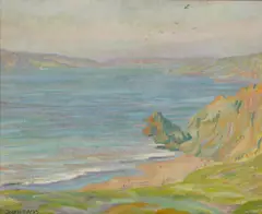 Joseph Sacks, The Entrance to San Francisco Bay From China Beach, oil on canvas on board
