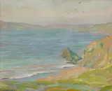 Joseph Sacks, The Entrance to San Francisco Bay From China Beach, oil on canvas on board