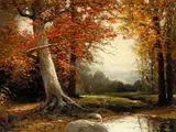 Robert Wood, An Autumn Landscape with a Pond