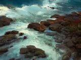 Brian Blood, Moonlit Sea, oil on canvas