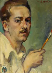 A Portrait of the Artist by Stanton Macdonald-Wright, oil on canvas, sold Apr 2006