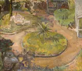 Our Garden by Gertrude Partington Albright, 1935, oil on canvas, sold Apr 2006