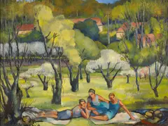 Lucien Adolphe Labaudt, Figures in a Landscape, 1930, oil on canvas