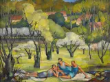 Lucien Adolphe Labaudt, Figures in a Landscape, 1930, oil on canvas