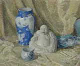 Frank Harmon Myers, Chinese Still Life, oil on canvas on board