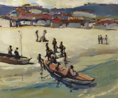 Down the Beach by Philip Latimer Dike, oil on canvas, sold Apr 2006