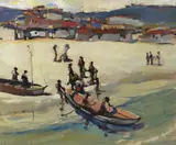 Philip Latimer Dike, Down the Beach, oil on canvas