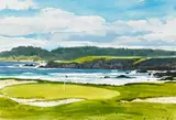Ogden Pleissner, The 10th Green from the 11th Tee, Pebble Beach
