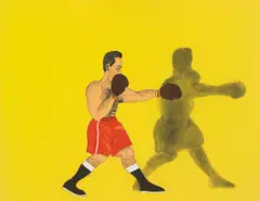 Nicholas Africano, The Shadow (I Beat This Fucker Up), 1979, embossed etching with aquatint, four sheets with portfolio