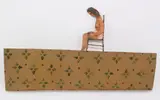 Nicholas Africano, The Bruise, 1976, linoleum, wood, oil, wax, and acrylic, in two parts