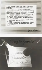 Laurie Anderson, Juanita, 1977, gelatin silver print with text
