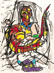 Fab Five Freddy, Untitled, 1986, chalk and paint on paper