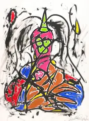 Fab Five Freddy, Untitled, 1986, chalk and paint on paper