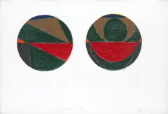 Gary Burnley, Andalusia Group, 1979, della Robbia glaze on paper