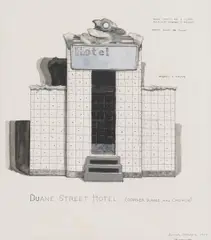 Donna Dennis, Duane Street Hotel, 1974, watercolor on paper