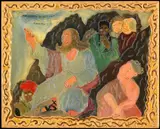Carl A. Dixon, The Sermon on the Mount, 1986, paint and varnish on wood
