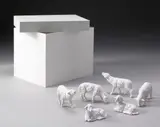Katharina Fritsch, Untitled, 1991, six polyester resin figures with cardboard box