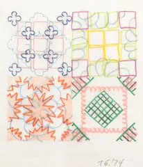 Untitled (Test Pattern Sequence) by Tina Girouard, 1974, oil stick on vellum, sold Nov 2005