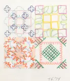 Tina Girouard, Untitled (Test Pattern Sequence), 1974, oil stick on vellum